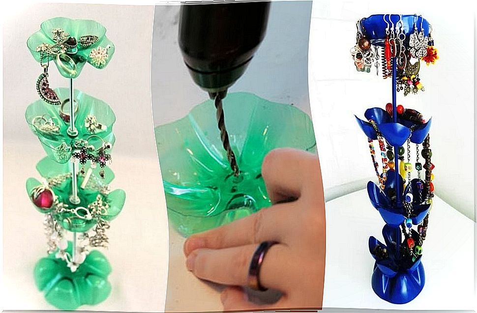 Plastic bottles can also be used to make artisan jewelry boxes.