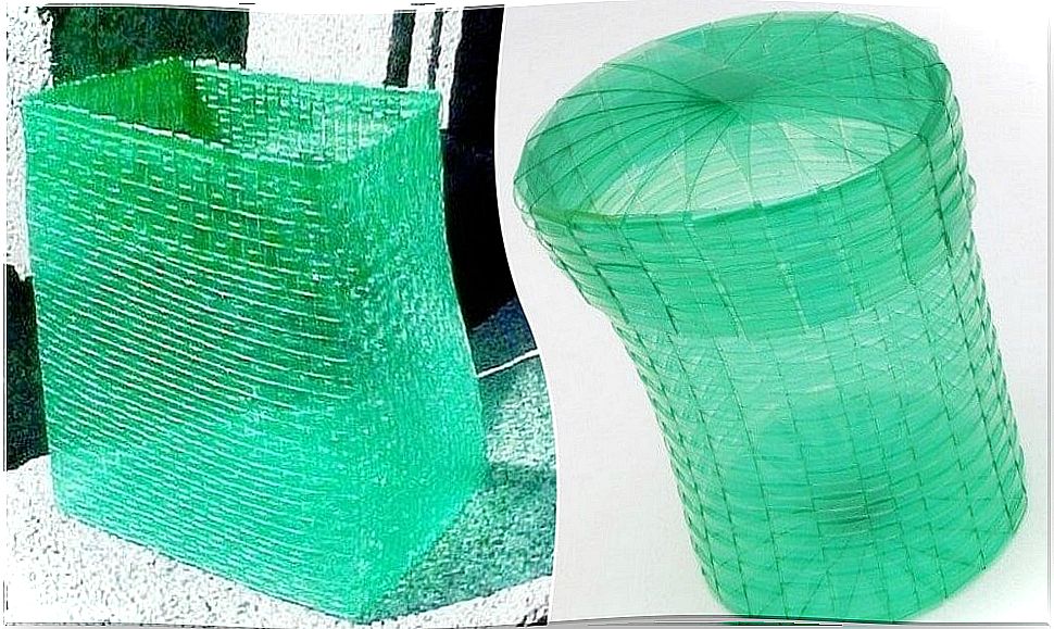 Recycled plastic bottle baskets help safeguard the environment.