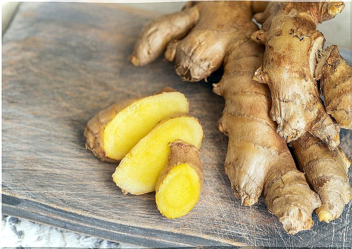 Making a ginger infusion