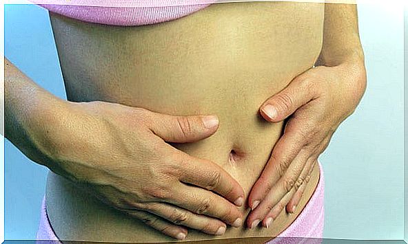 Woman with abdominal distention