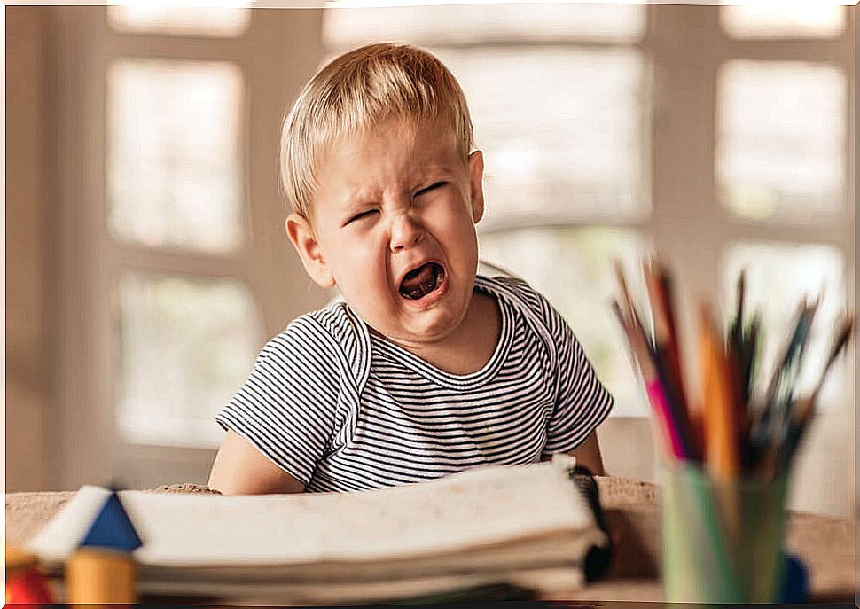Child having a tantrum.